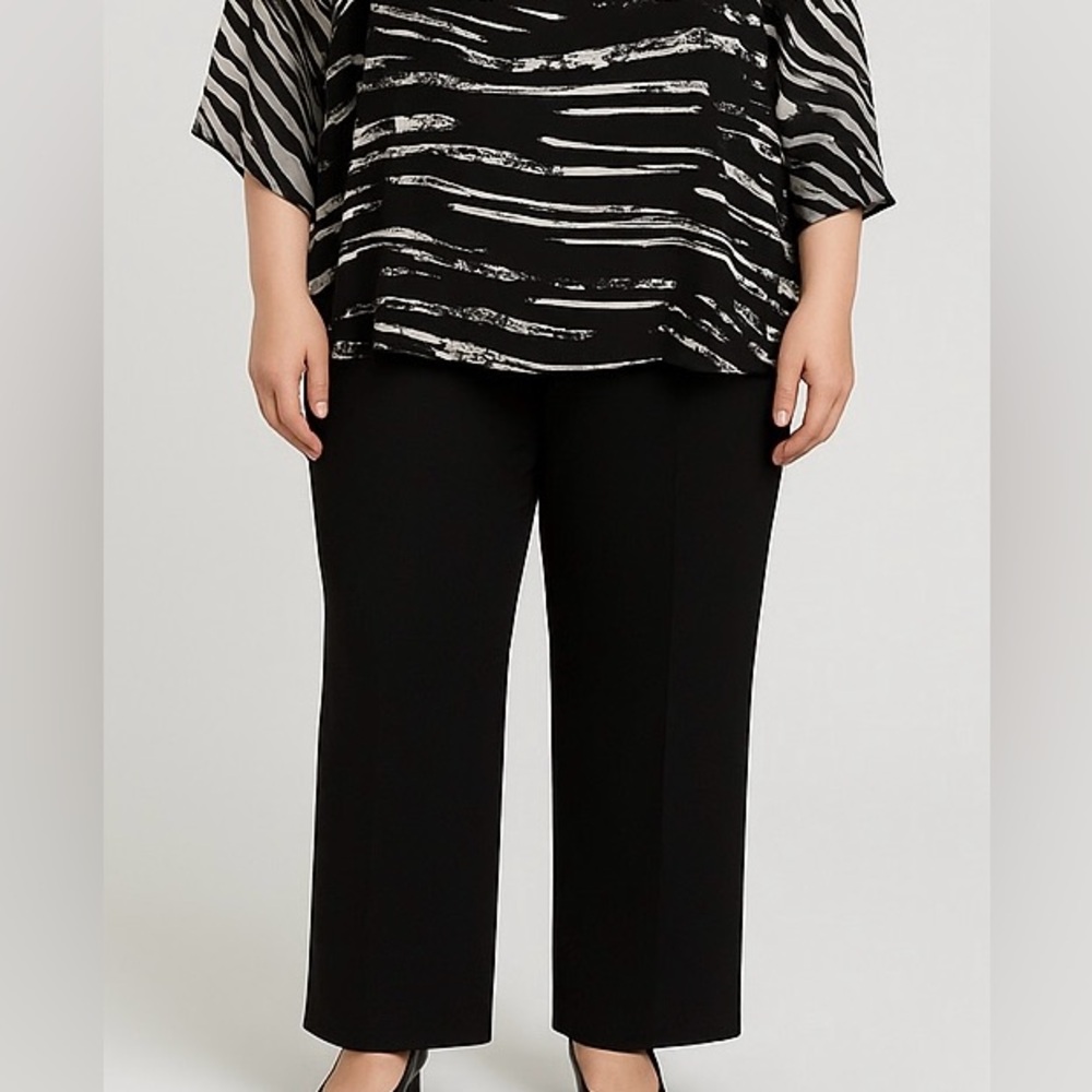 Retro Chic by Torino Black Wide Leg Dress Pants Plus Size 22W AA09
